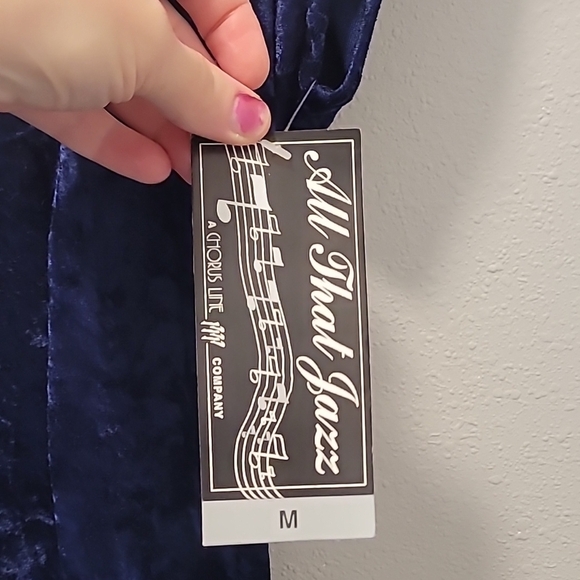 NWT Velvet Maxi Dress Size M Navy Blue Low Back Whimsigoth Deadstock Y2K 90s - Picture 7 of 13